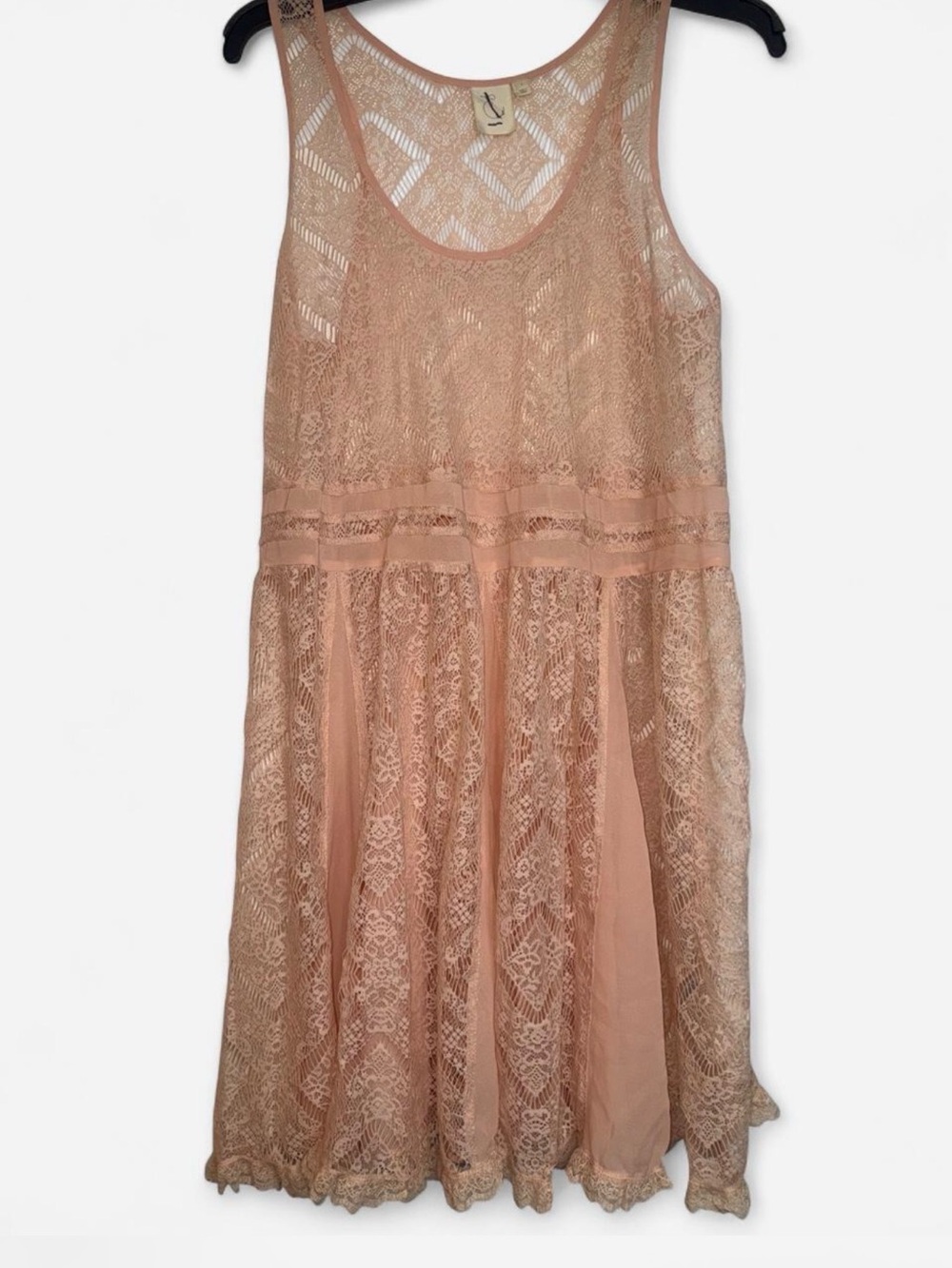 Blush Lace Overlay Tank Dress
